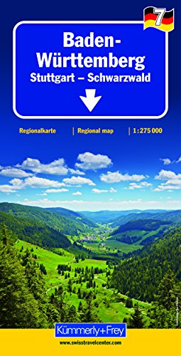 Baden-Württemberg 1 : 275.000 mit touristischen Informationen und Index, wasserfest: Regionalkarte Deutschland 1:275 000 (Kümmerly+Frey Regionalkarten, Band 7) von Kummerly & Frey